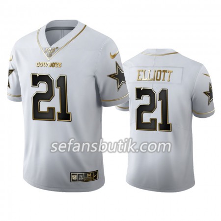 Dallas Cowboys Tröjor Ezekiel Elliott 21 Nike Vit Golden Edition 100th - Herr Dallas Cowboys Tröjor Ezekiel Elliott 21 Nike Vit Golden Edition 100th - Herr